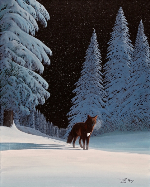 Fox in Winter Moonlight